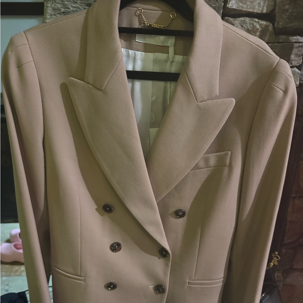 Double-Breasted‎ Tan Blazer